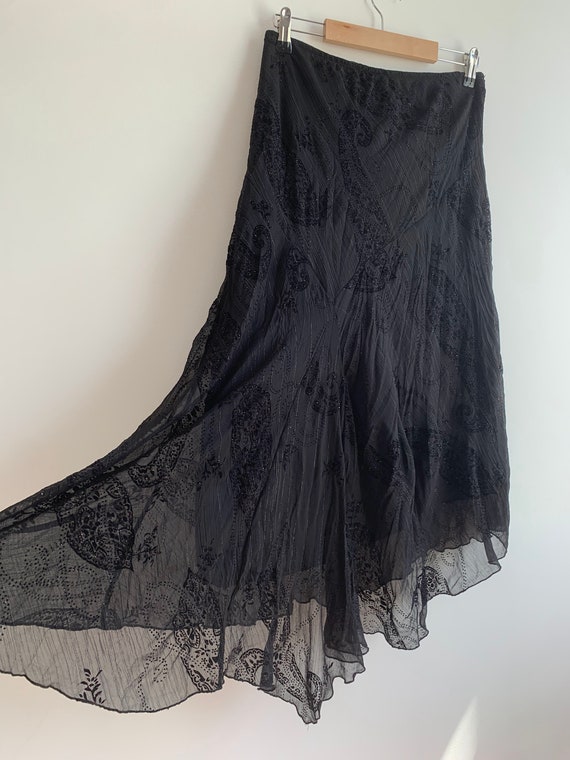 Vintage 90s Black Fairy Tulle Skirt Size M Ruffle Asymmetrical Midi Skirt Whimsical Layered Sheer Grunge Skirt A Line Paisley Skirt Etsy Denmark