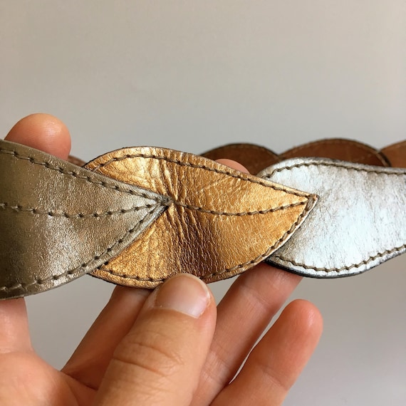 Vintage gold leaf leather belt s-l400.jpg main image 2