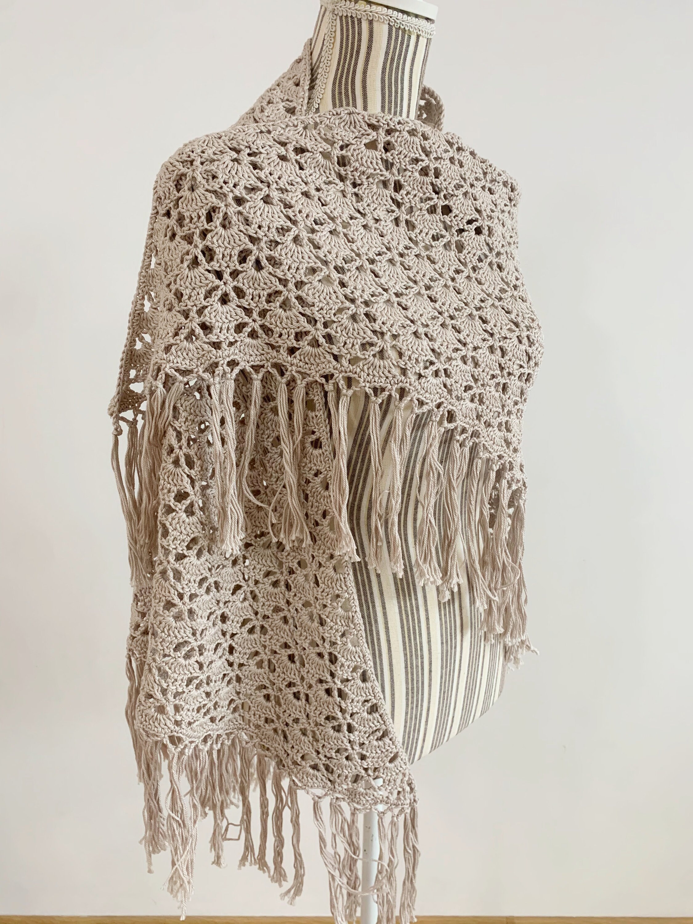 Ch le Vintage En Dentelle Au Crochet cru Ch le Triangulaire Beige Ch le Vintage En Dentelle Au Crochet cru Ch le Triangulaire Beige