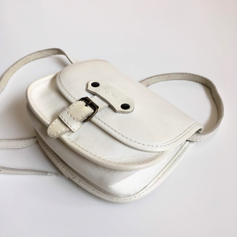 Small White Leather Crossbody Bag by Bel Sac Tiny Petite Etsy