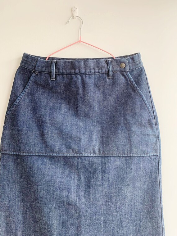 Levis Dark Wash Blue Denim Long A Skirt for Women… - image 7