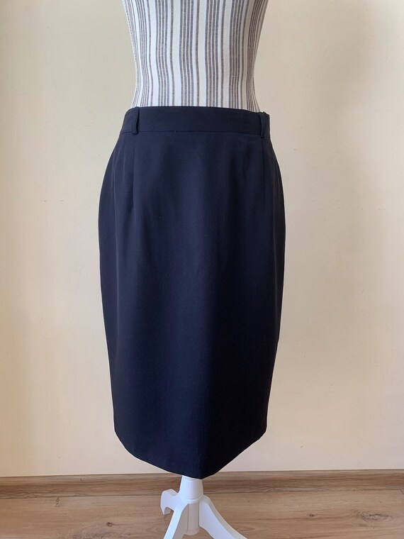Wool Pencil Skirt, Classic Midi Skirt, Knee Length Skirt, Minimalist Skirt, Straight Skirt, High Waist Skirt, Back Slit Vintage Skirt