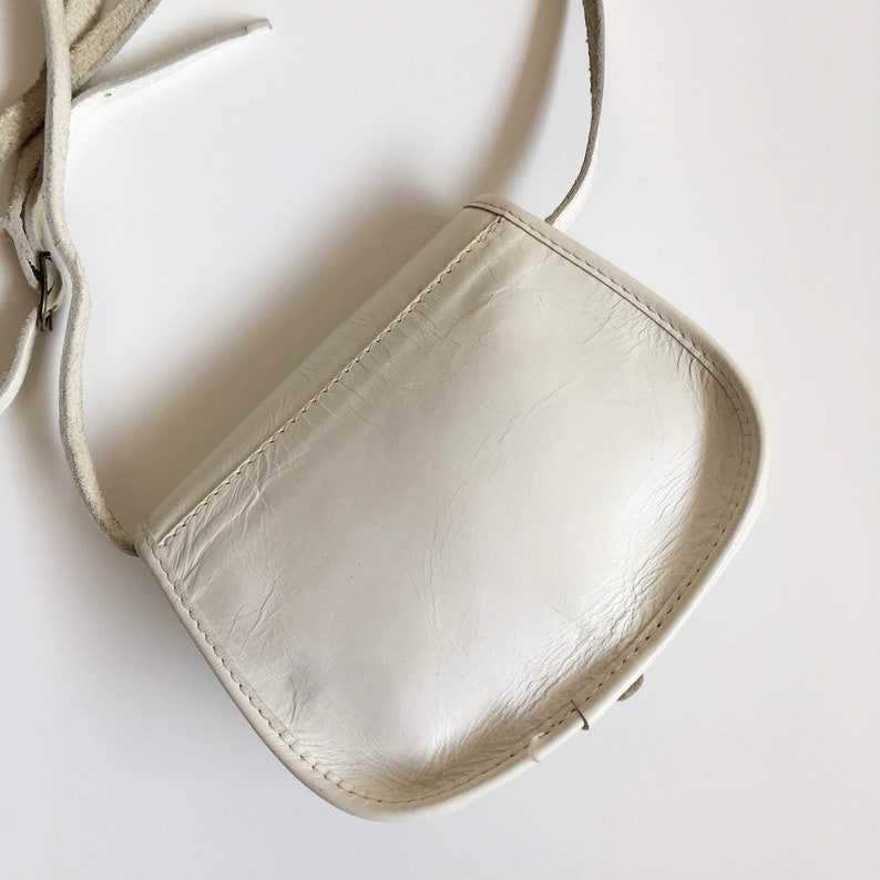 Small White Leather Crossbody Bag by Bel Sac Tiny Petite Etsy