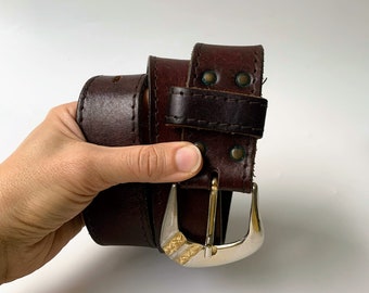 [Margesherwood] / ☆ VINTAGE LEATHER BELT / camel MUSINSA | MARGESHERWOOD VINTAGE LEATHER BELT_camel