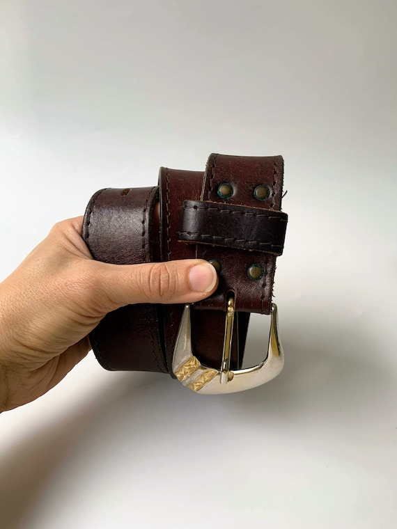 Vintage Brown Leather Belt for Women, Full Grain Distressed Leather Belt, Ladies Jeans Belt, Western Boho Waist Belt, 29 - 35" / 74 - 89 cm