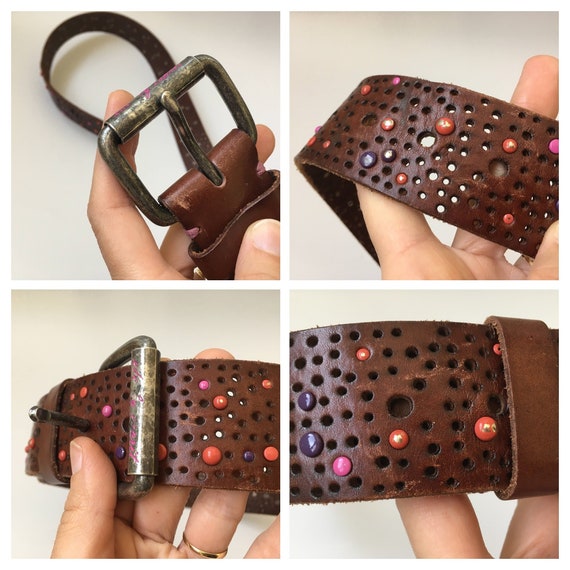 Vintage Studded Leather Belt, EDC by Esprit Boho … - image 10