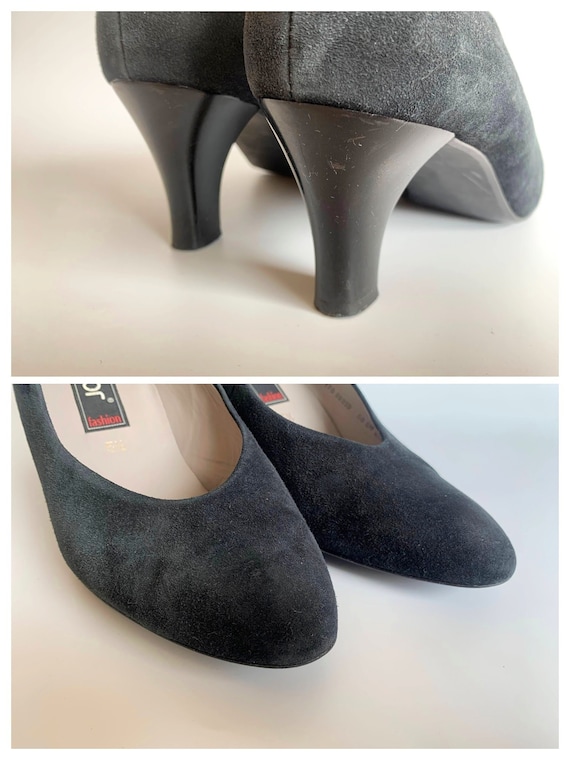 Vintage 90s Black Pumps With Low Heels Size UK 5 1 2 EUR 38 1 2 US