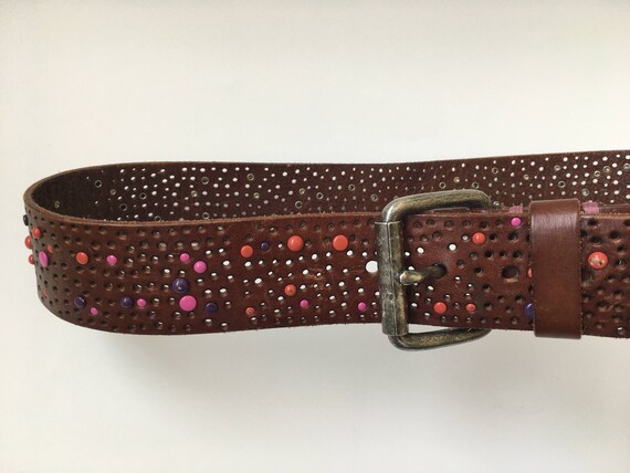 Vintage Studded Leather Belt, EDC by Esprit Boho … - image 6