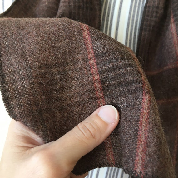 Vintage Thin Wool Scarf, Mens Plaid Scarf, Long C… - image 8