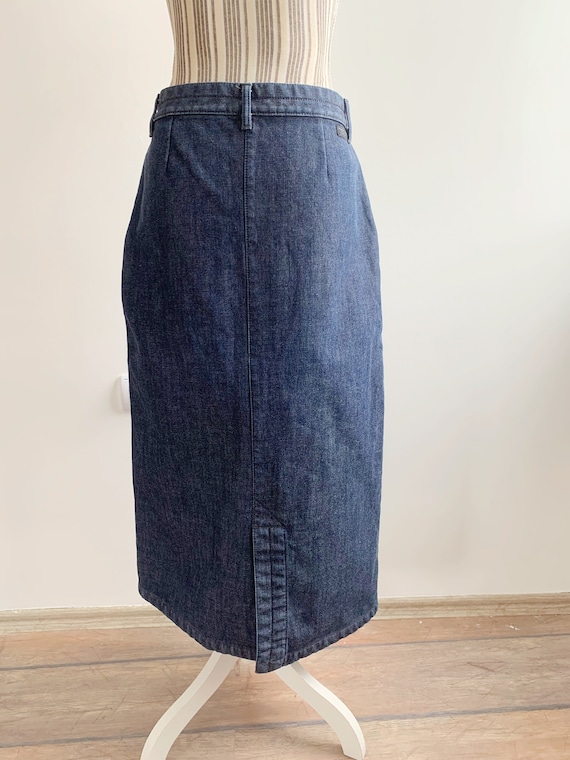 Levis Dark Wash Blue Denim Long A Skirt for Women… - image 4