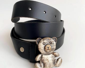 Teddy Fresh Belt with Silver Buckle Teddy Fresh Beige Belt with Black Logo Stitching | eBay main image 2