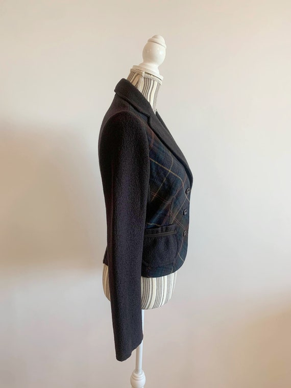 Plaid Tweed Sweater Blazer for Women Size XS, Vin… - image 6