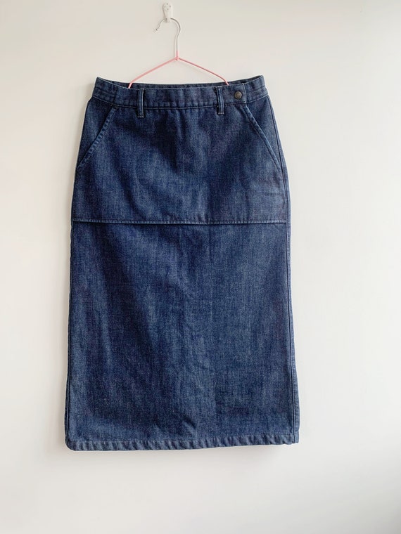 Levis Dark Wash Blue Denim Long A Skirt for Women… - image 5