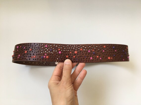 Vintage Studded Leather Belt, EDC by Esprit Boho … - image 5