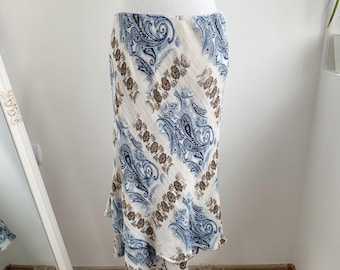 Vintage Gira Puccino Paisley Skirt S M, Y2K Asymmetrical Midi Skirt, 90s Boho Flowy Skirt, Retro Cottagecore Grunge Skirt, Gift for Her