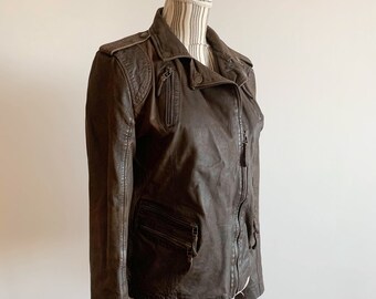 マイコ✨ leather jacket a-2 brown y2k Fall Blazers for Women 2023 Faux Leather Jacket Bicycle
