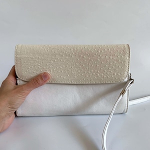 Bolso bandolera vegano para mujer, bolso estilo sobre blanco vintage de los años 80, bolso de mano fino, bolso bandolera pequeño de piel sintética, bolso de hombro de vinilo