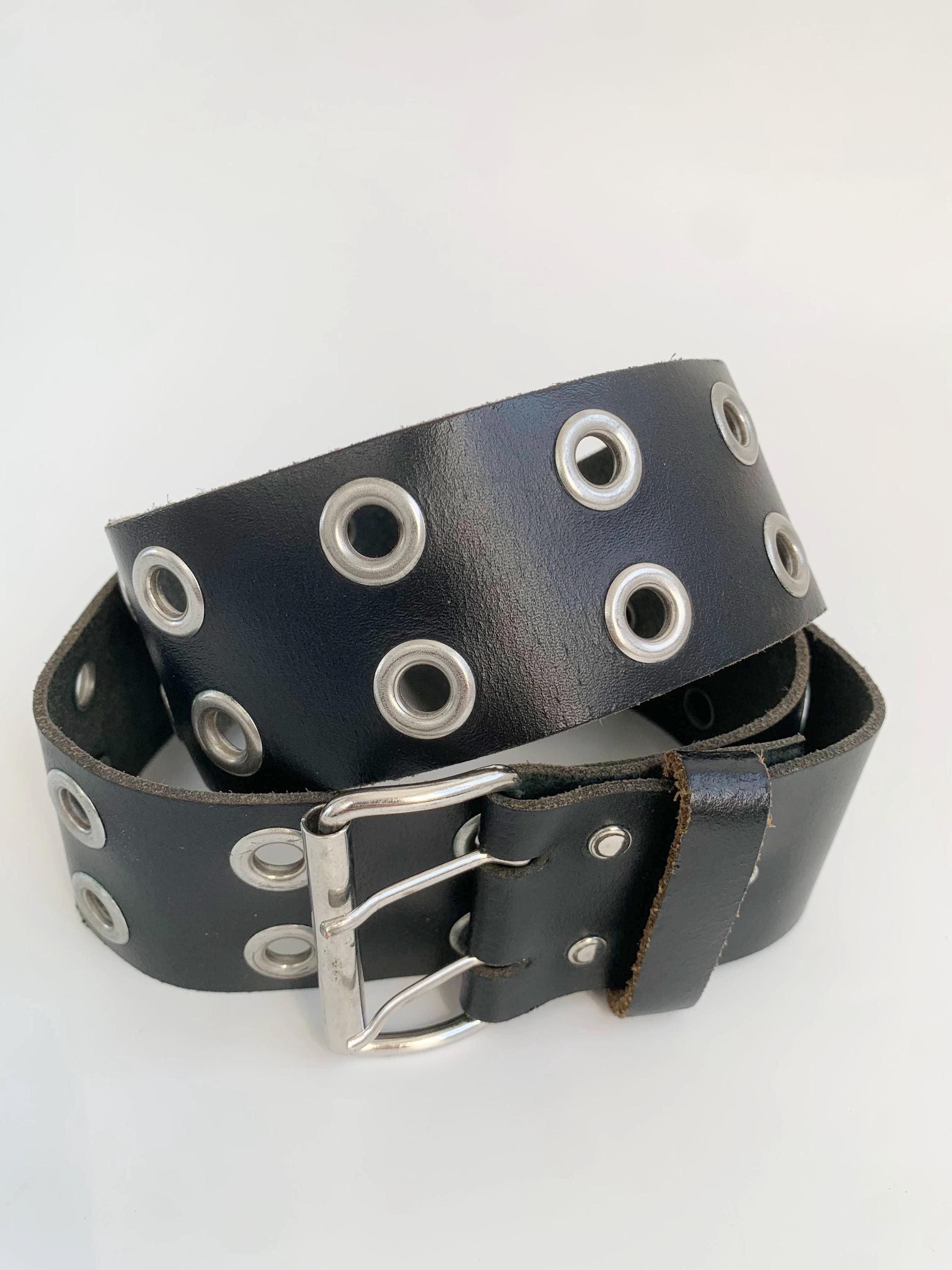 genuine leather statement bohemian belt with silver grommets, and belt buckle Womens 1 inch Beige Suede Western Belt – Antique Silver Buckle main image 3
