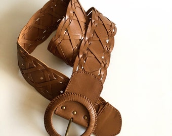 VIP【関税送料無料】希少 FEDERICA TOSI BROWN LEATHER BELT Federica Tosi Belt - Size S