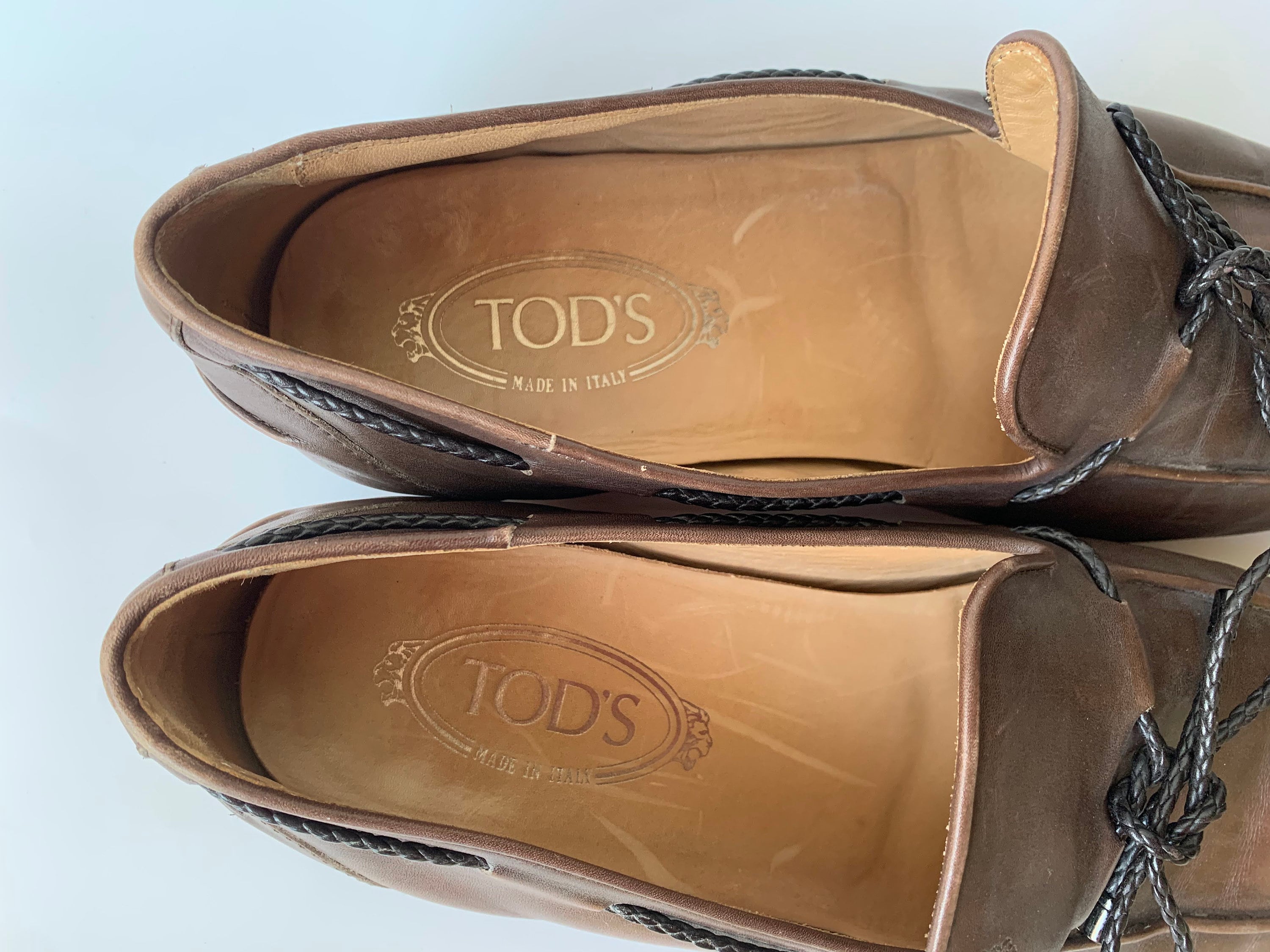 TOD'S men shoes dark brown fine leather lace-up oxford style