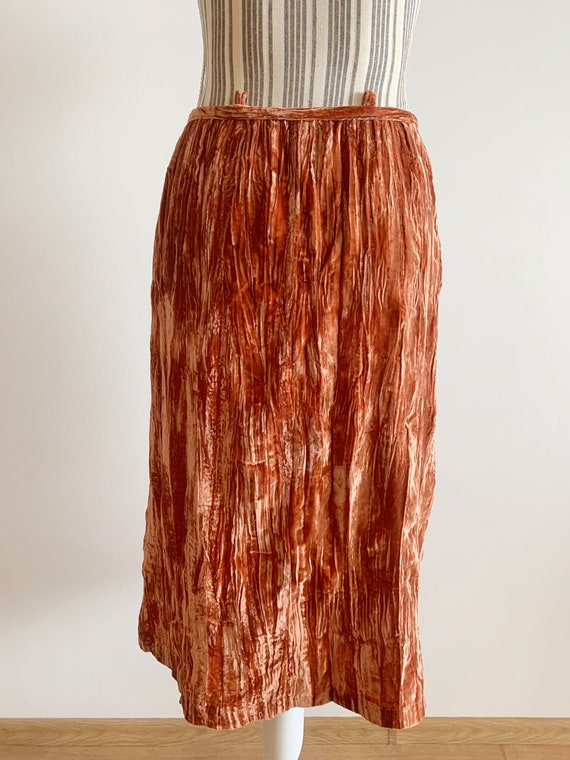 Crushed Velvet Skirt for Women Size S, Vintage 90… - image 5
