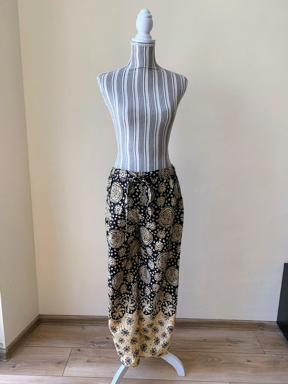 Vintage Tribal Wide Leg Harem Pants, Boho Floral … - image 2