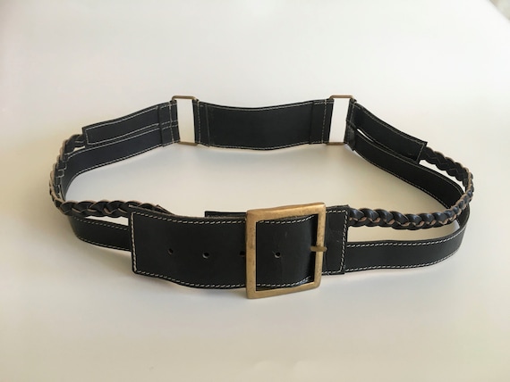 Ceinture de hanche large en cuir v ritable marron fonc pour femme