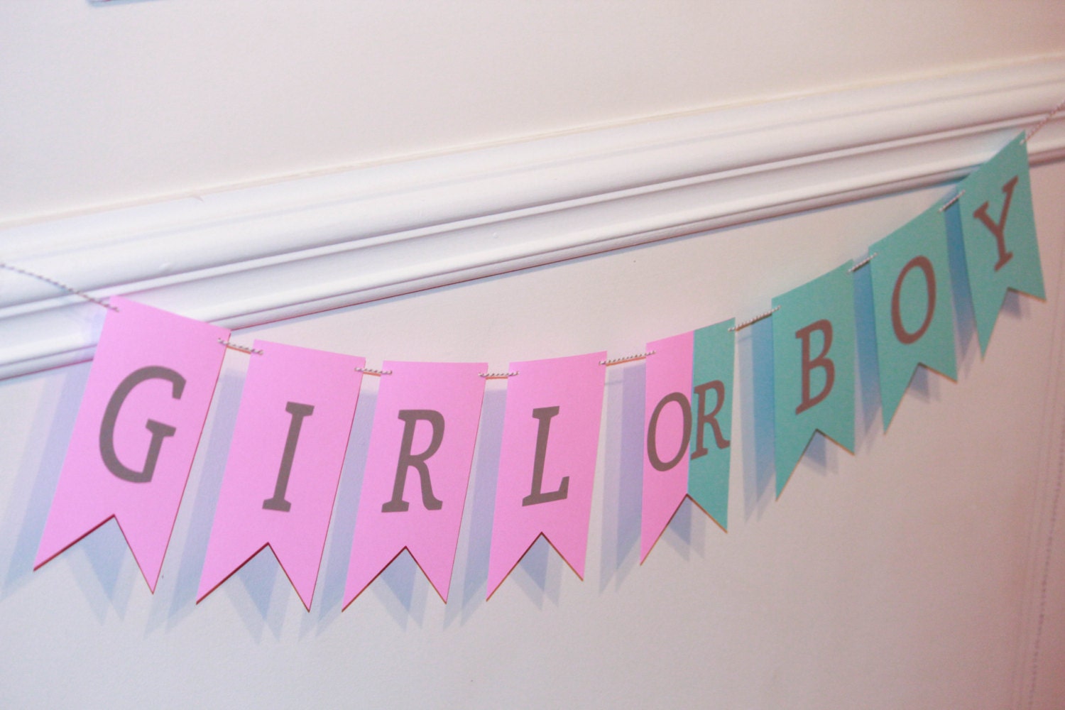 Gender Reveal Banner girl or boy banner gender reveal party Etsy