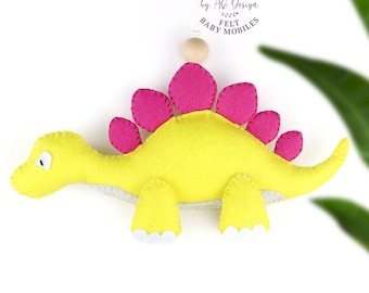 Stegosaurus Dinosaur Ornament, Dino Baby Gift, Plush Dinosaur Hanging, Dinosaur room Decor, party favor car charm, Dinosaur baby shower gift