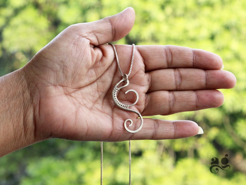 Sterling 925 Silver Swirl Necklace for Her Pendant for Mom Anniversary Gift for Wife Unique Neck jewelry Handmade Valentines day gift