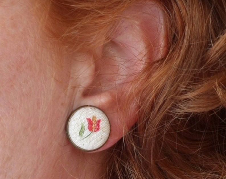 Flower Stud Earrings Wild Flowers Earrings Floral Studs Etsy