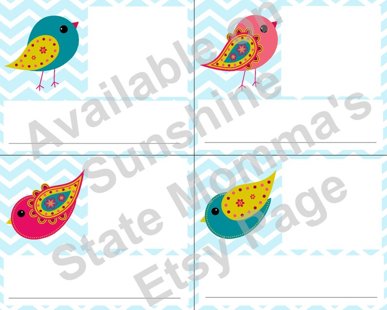 Bird Classroom Cubby Labels Photo and Name Etsy