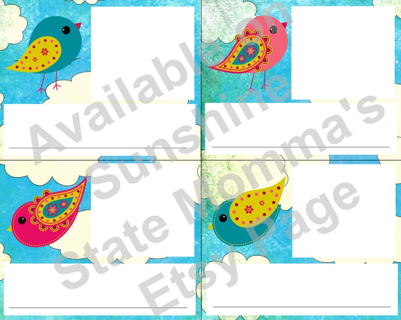 Bird Classroom Cubby Labels Photo and Name Etsy