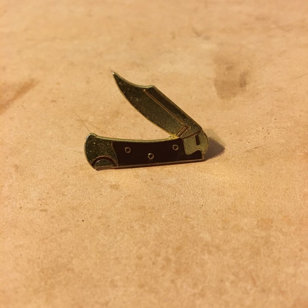 Brown Pocket Knife Lapel Pin