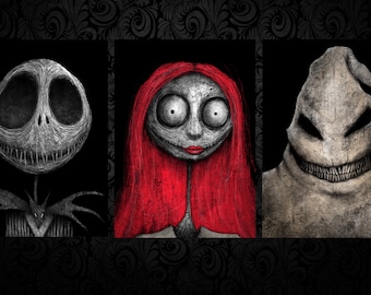 Jack, Sally, Oogie Boogie Print Set