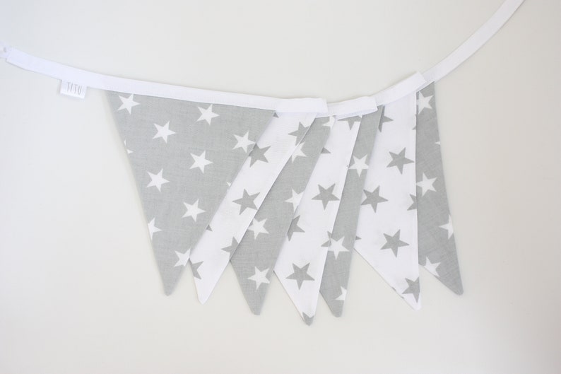 Grey Flag Bunting Banner Grey Bunting Nursery Banner Etsy