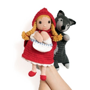 Patternbundle: Little Red Riding Hood and Wolf handpuppet crochet patterns