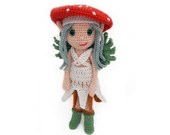 Patron au crochet Hazel l'elfe des bois - poupée amigurumi - pdf néerlandais & anglais