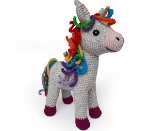 Häkelanleitung Einhorn – Amigurumi – direkter Download als PDF (Niederländisch, Englisch)