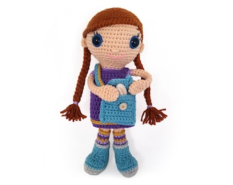 Crochet pattern doll Amy - amigurumi - instant download pdf