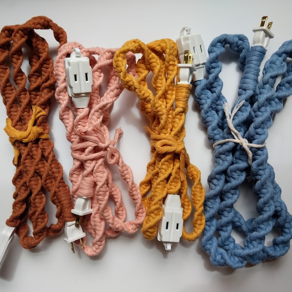Macrame Extension Cord | RESTOCKING | New Colors | Home Decor