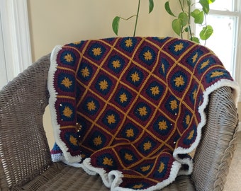 Crochet baby blanket | Red blue yellow blanket | Baby shower gift | Baby Blanket | Baby Boy Afghan | Handmade baby blanket | Nursery Decor