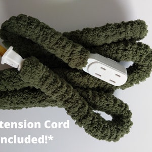 Chunky Covered Extension Cord Multiple Colors RESTOCKED Home Decor Olive Green