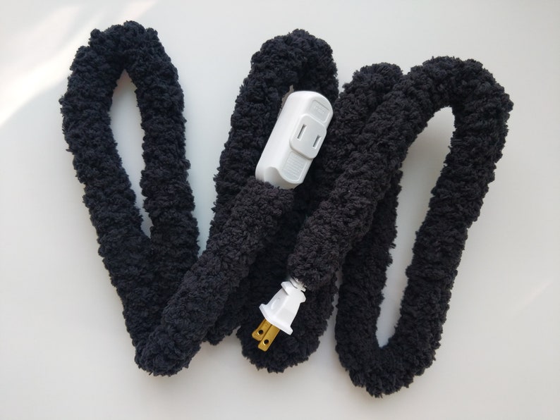 Chunky Covered Extension Cord Multiple Colors RESTOCKED Home Decor Black