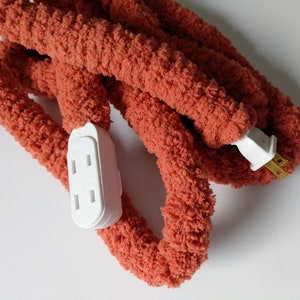 Chunky Covered Extension Cord Multiple Colors RESTOCKED Home Decor Salmon