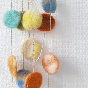 Wool blanket garland, vintage wool felt garland, , felt blanket garland, Hebben&Houden