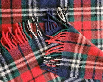 Vintage wool plaid/wool blanket Aabe made in Holland 145-190 cm, country-style picnic blanket