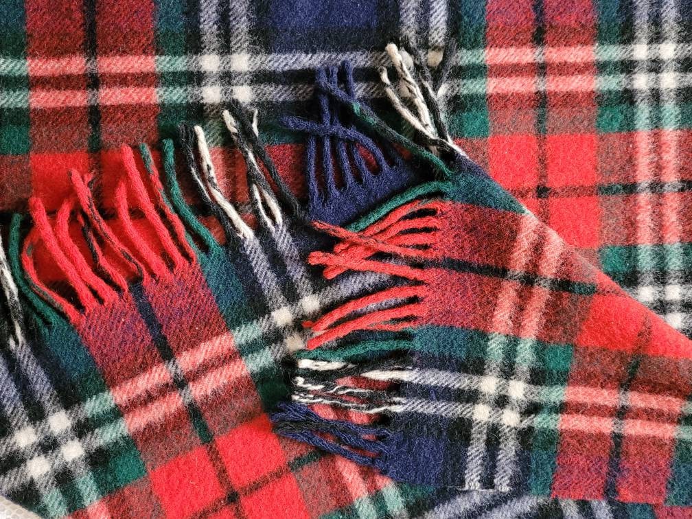 ヴィンテージウールチェック柄/ウールブランケット Aabe オランダ製