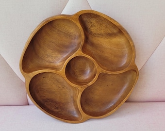 Vintage serving dish, retro teak serving dish, teak serving tray, vintage drinks board