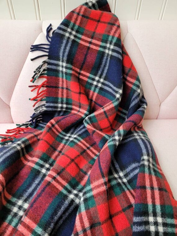 ヴィンテージウールチェック柄/ウールブランケット Aabe オランダ製